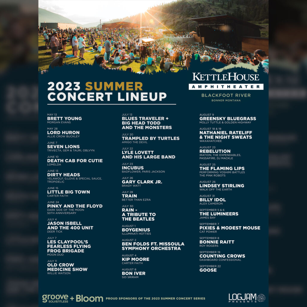 2023 KettleHouse Amphitheater Season Posters - Logjam Presents