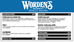 worden's menu 2025
