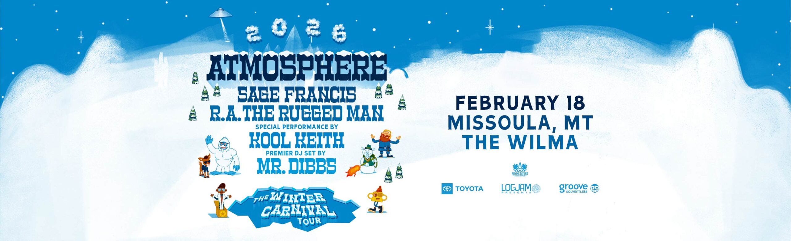 Atmosphere Brings Winter Carnival Tour to Missoula with Sage Francis, R.A. The Rugged Man, Kool Keith, and Mr. Dibbs Image